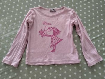 T shirt manches longues - Vynil Fraise - 4 ans