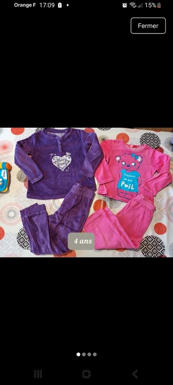 Lot 2 pyjamas 👧 taille 4 ans