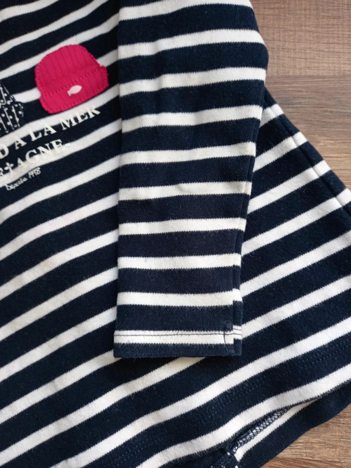 Pull Week end à la Mer, rayé marine, blanc et rose, Taille 3 ans - photo numéro 6