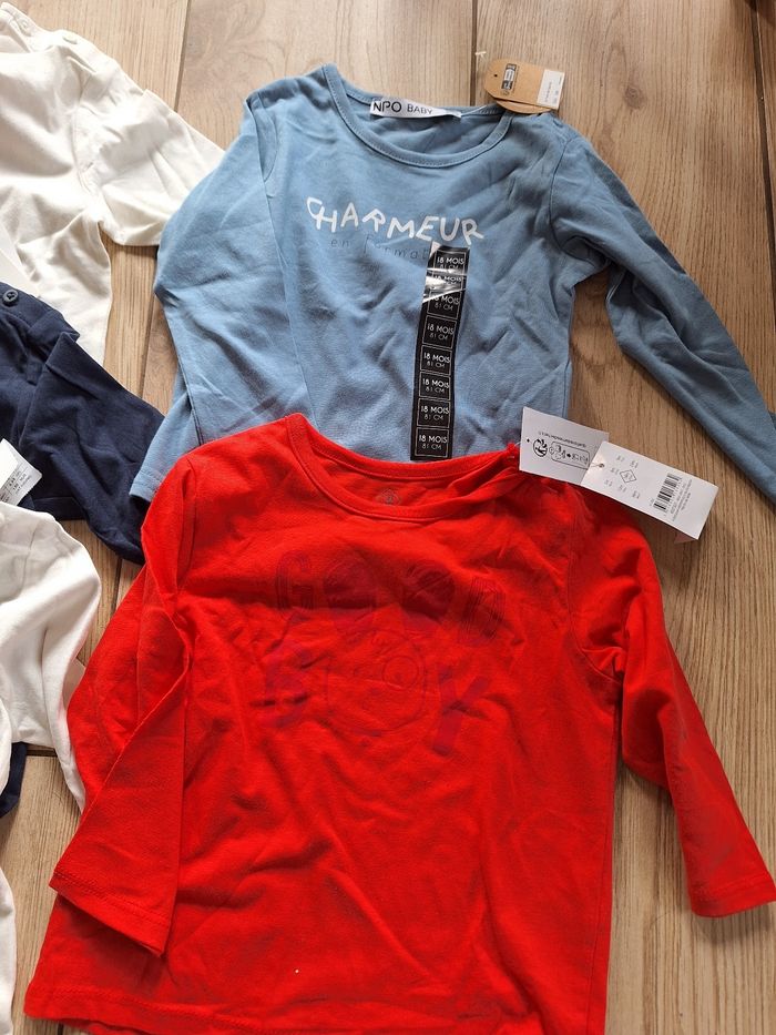 Lot 5 Tee-shirts manches longues 18 mois garçon - photo numéro 3