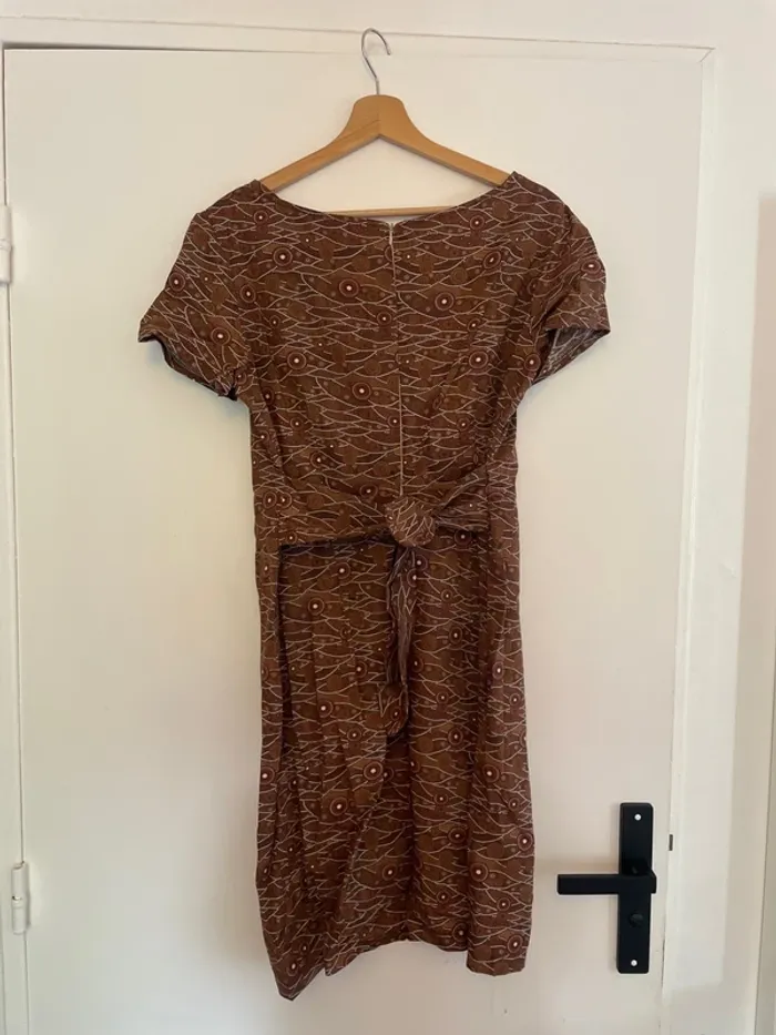 Robe midi marron L fait main - photo numéro 4