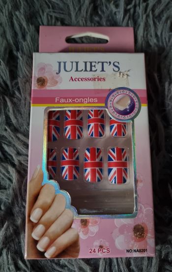 Faux ongles drapeau anglais