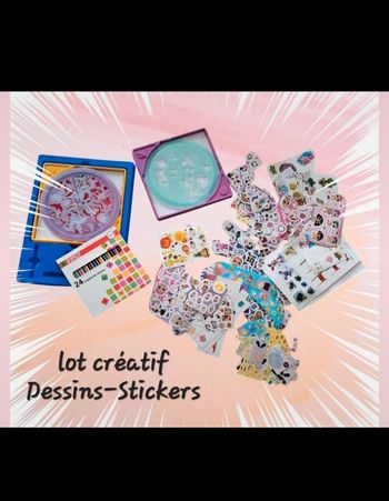 Lot kit créatif dessins et stickers