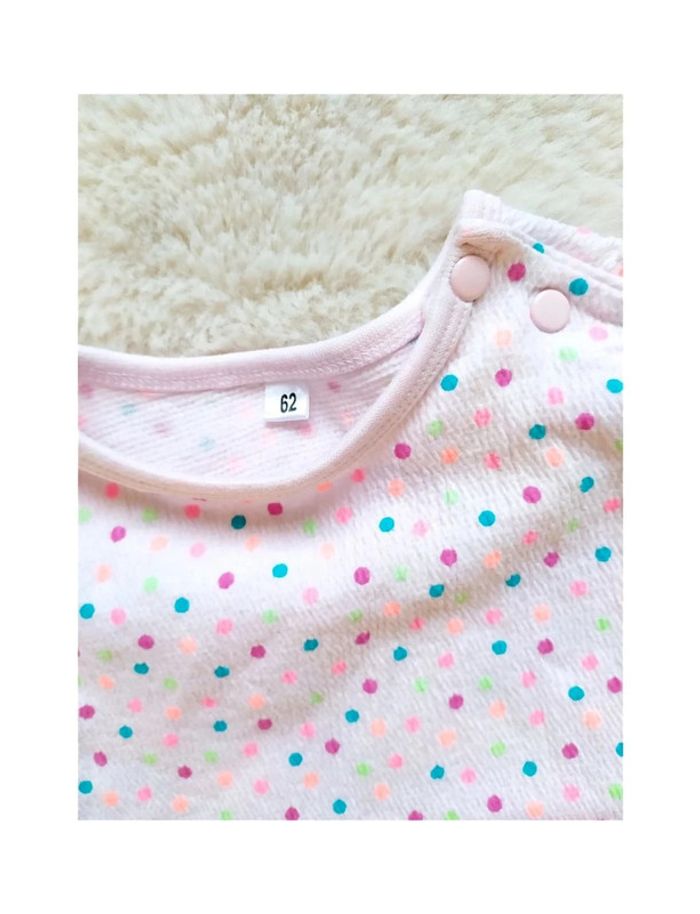 Jolie robe tee-shirt été coton bébé fille avec pois 3 mois - photo numéro 2