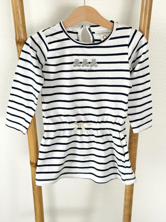 Robe manches longues marinière Lulu Castagnette Taille 24 mois