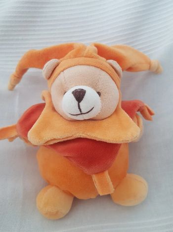 Ourson orange marron doudou et cie