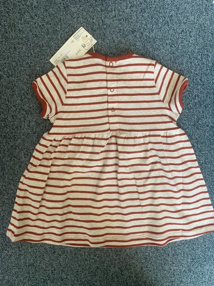 Robe marinière beige terracotta manches courtes Petit Bateau - photo numéro 3