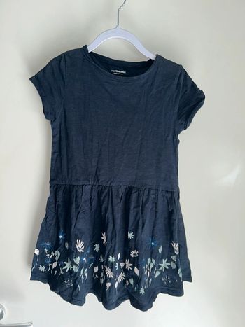 Robe bleu marine motif floral - 6 ans - Vertbaudet