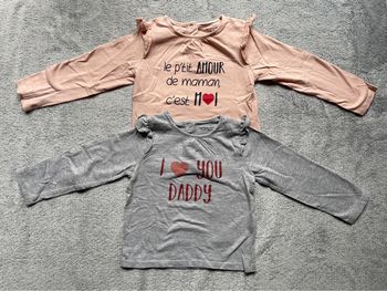 Lot de 2 tee shirts manches longues, 24 mois