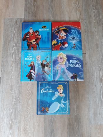 Lot de 5 livres Disney - Collection Les Grands Classiques : Pinocchio, Cendrillon, Reine des neiges