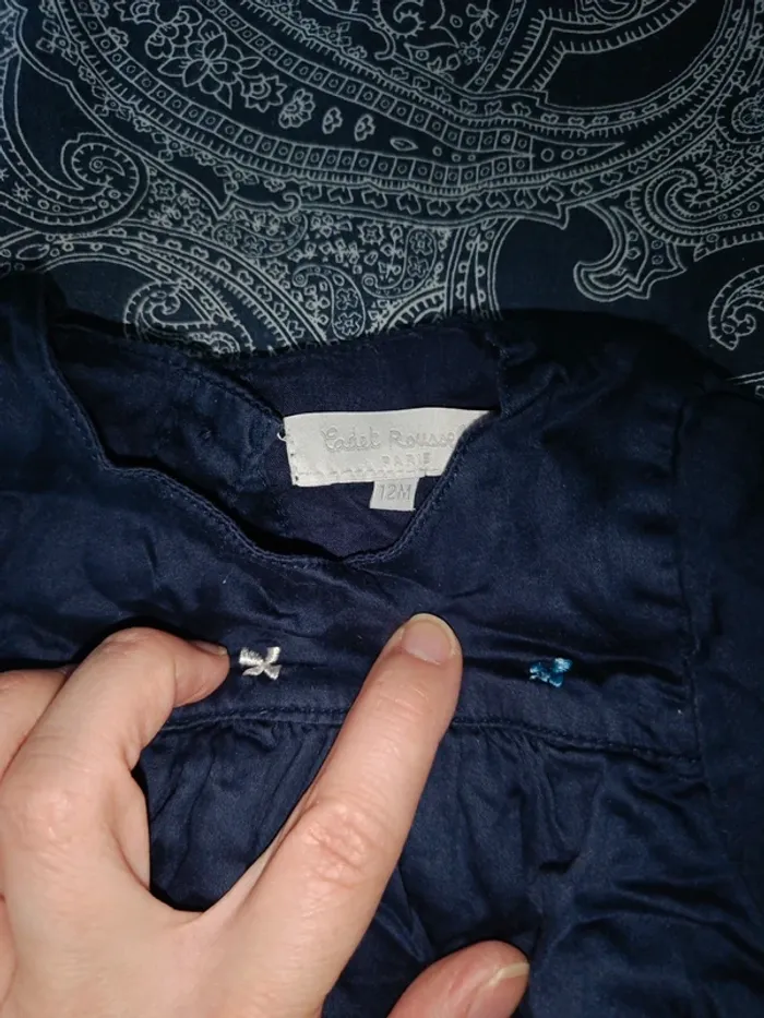 Robe manches courtes cadet Rousselle 12 mois bleu - photo numéro 2