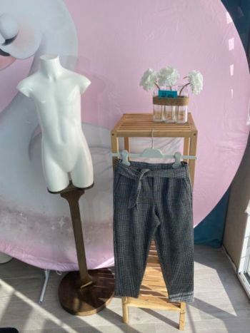 Pantalon à carreaux avec ceinture fille 10 ans