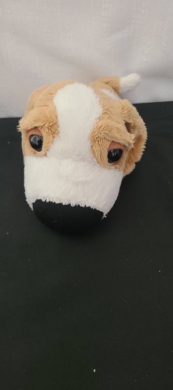 Peluche Chien basset marron blanc