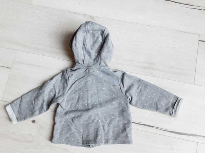 Vêtement bébé fille gilet gris points rose Obaïbi 23 mois 2 ans - photo numéro 3