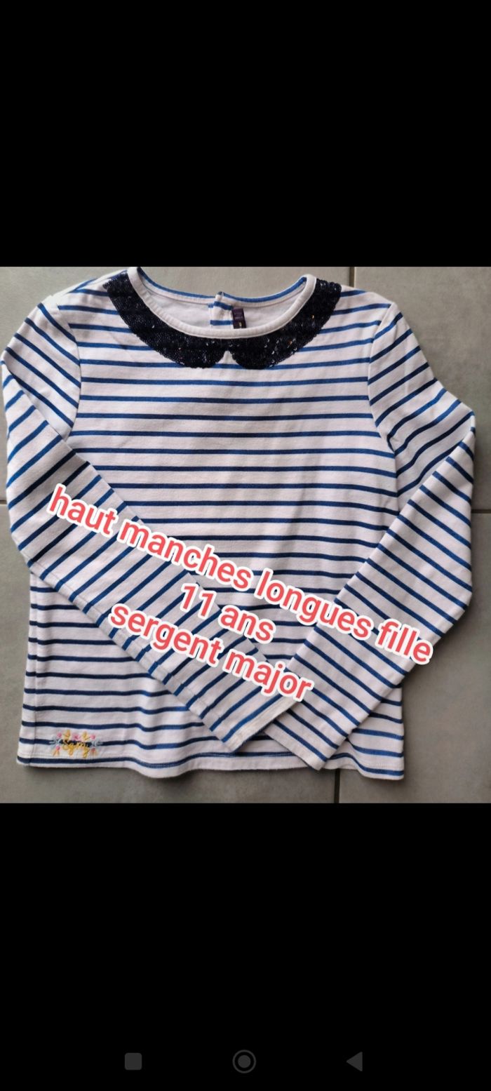 Haut manches longues fille 11 ans sergent major