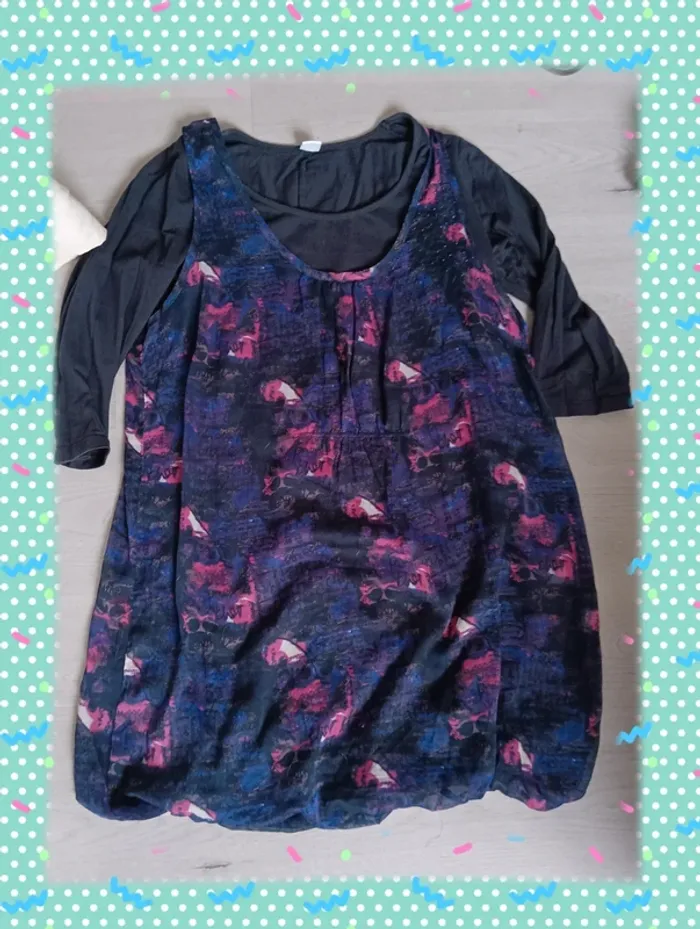 Robe bi matière MS mode Taille 46 en Tbe