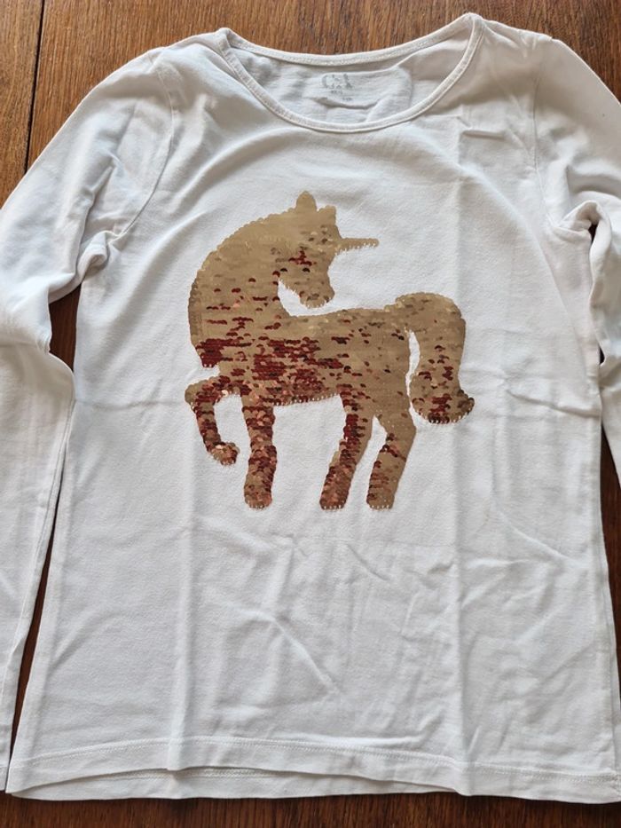 Tee shirt blanc licorne