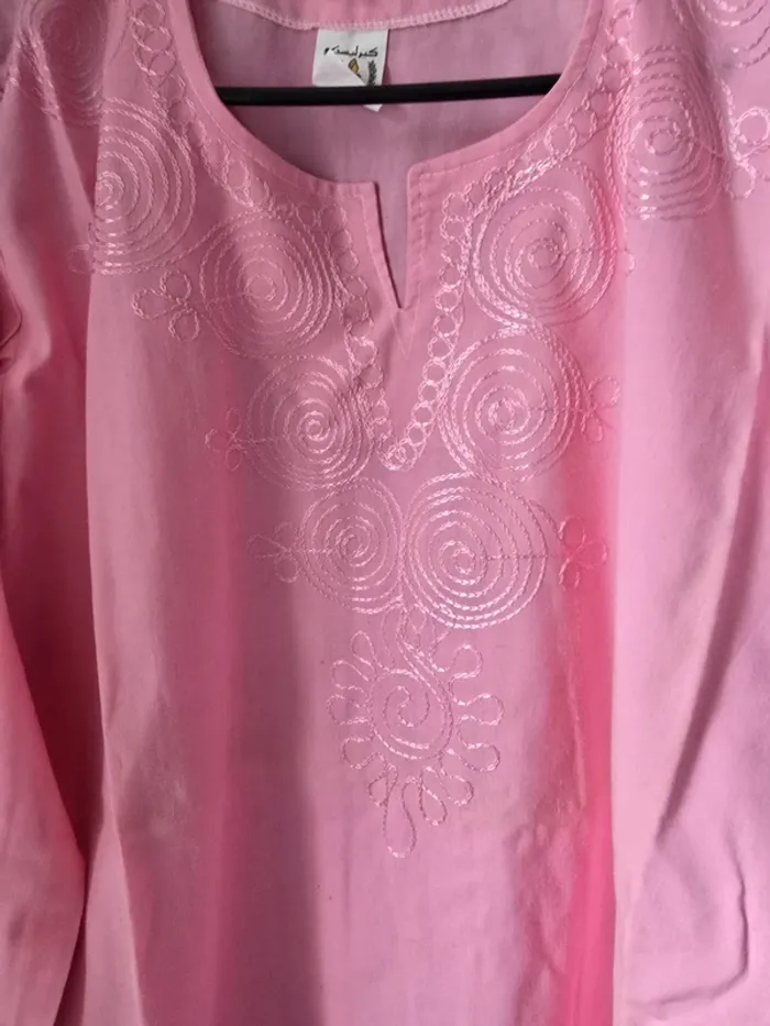Haut égyptien femme rose manches longues – Taille 3 (100% coton) - photo numéro 5