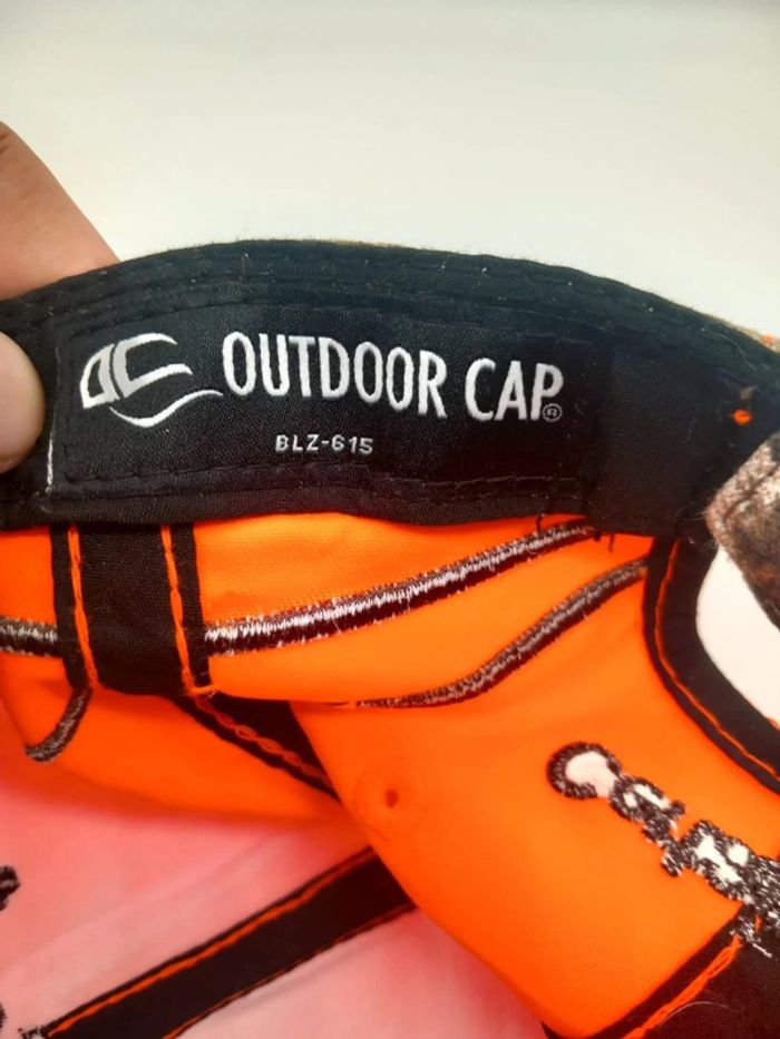 Casquette Vintage Outdoor Cap Orange Motif Camo - photo numéro 8
