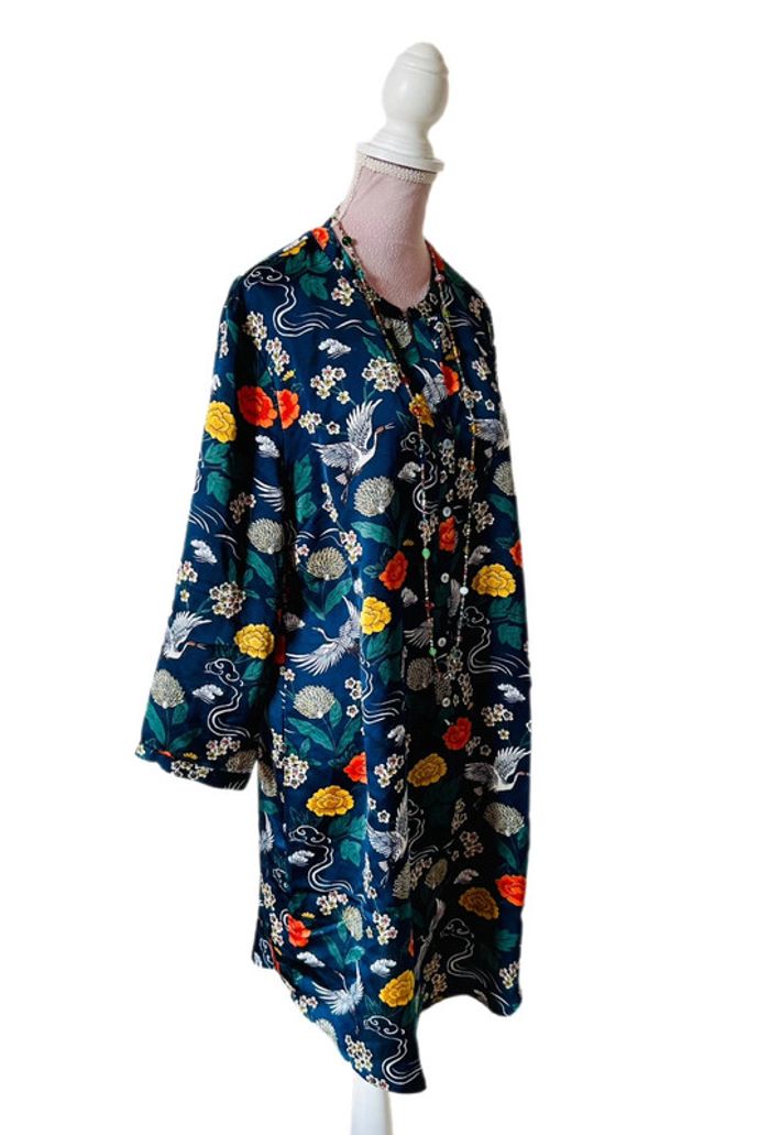 🎋🪷Tunique longue en satin esprit japonais Japanese garden-style satin tunic🪷🎋 - photo numéro 4