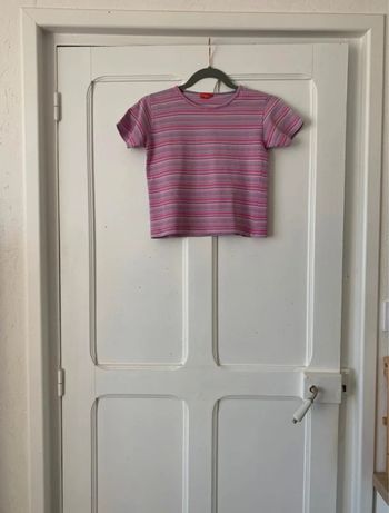 T-shirt à rayures rose/violet fille - 6 ans Tisaia