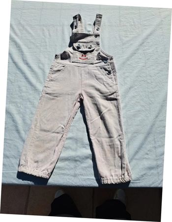 Salopette velour 2ans beige Discoverer avec poches