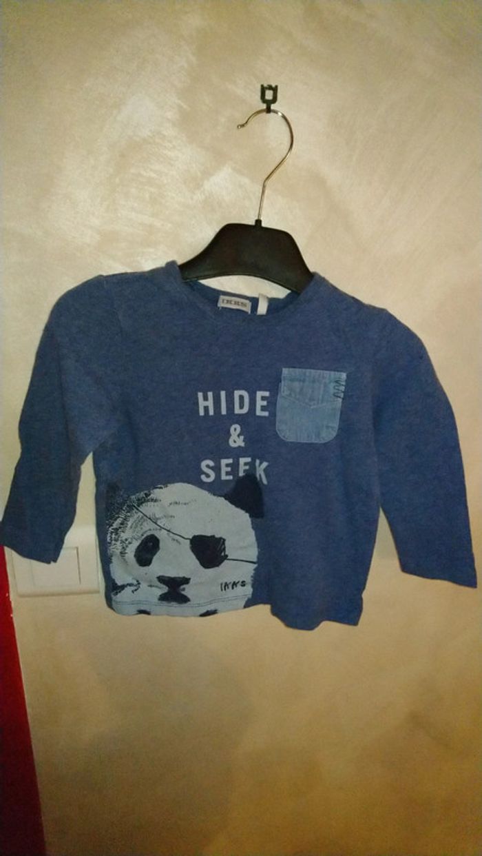 Tee shirt bébé garçon manches longues taille 18 mois IKKS - photo numéro 2