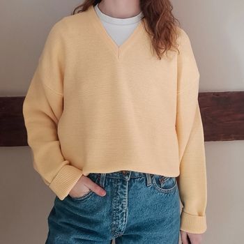 Pull ample jaune pâle MaxWool