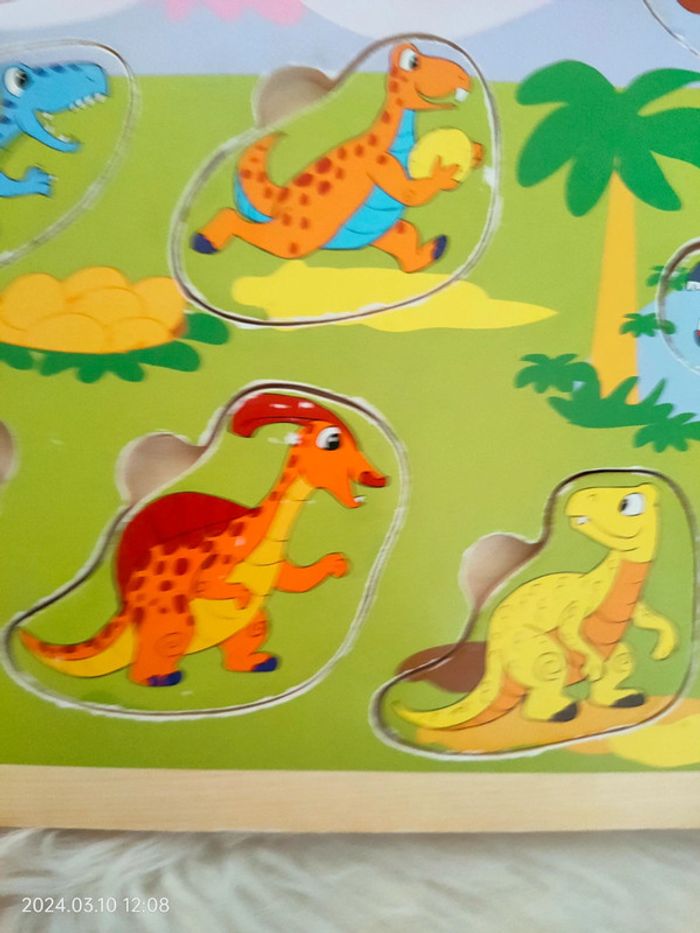 Puzzle en bois dinosaure - photo numéro 3