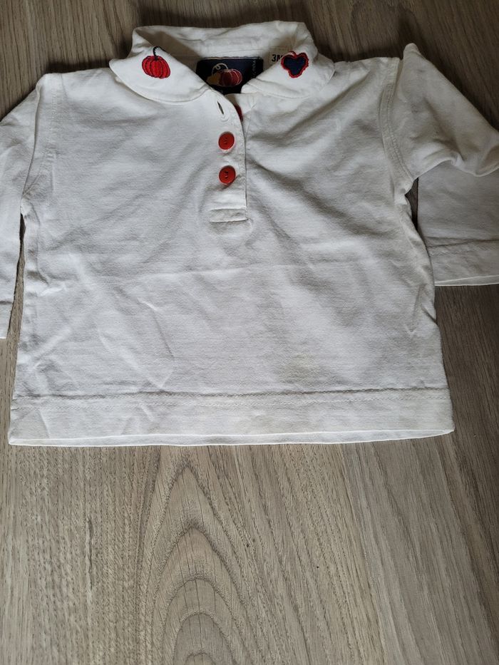 Polo manches longues 3 mois 60 cm Chocolatine - photo numéro 3