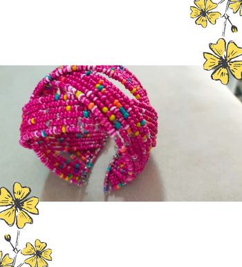 Bracelet large perles fuchsia multicolores – Collection Nuances de Rose