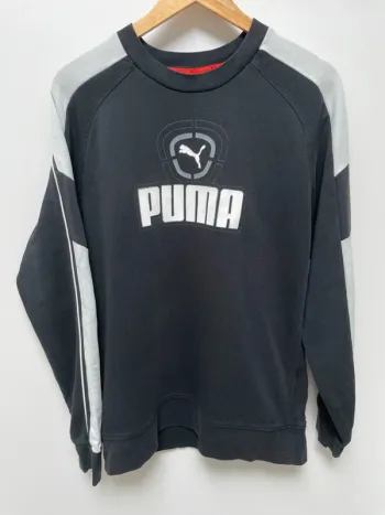 Puma Black Crewneck Sweater Vintage Mens M