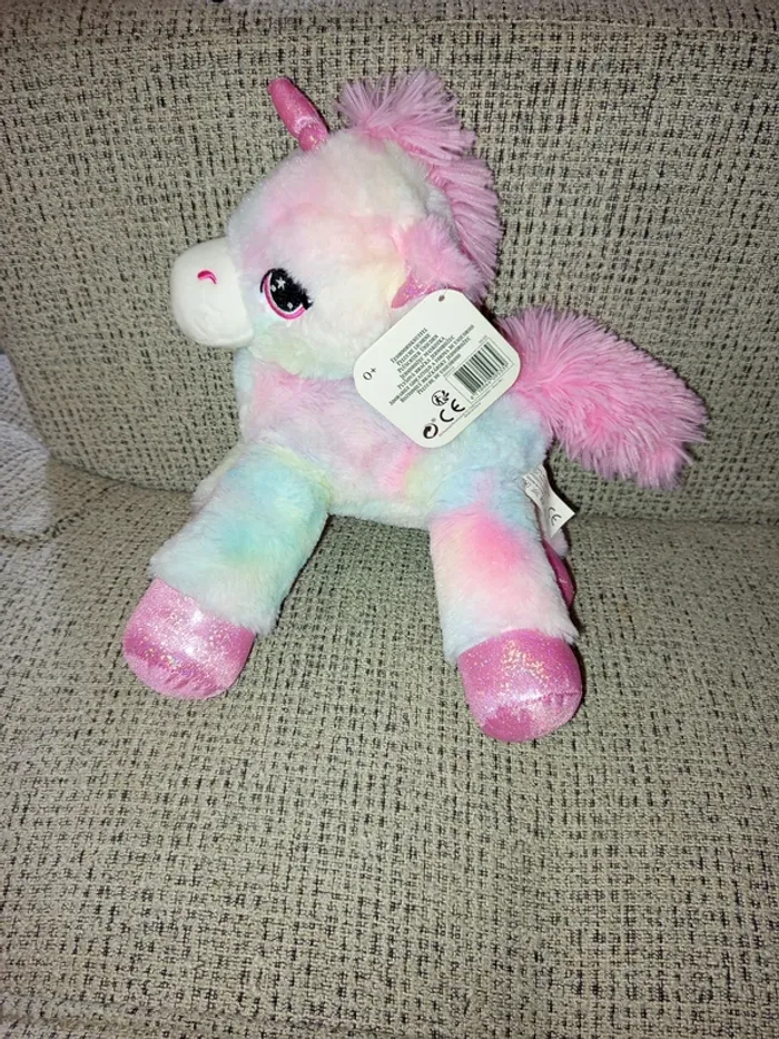 Peluche licorne multicolore - photo numéro 3