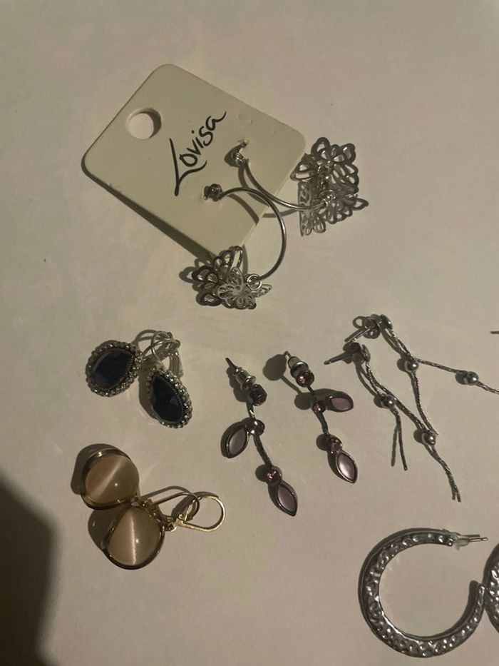 Lot des 7 paire de boucles d’oreilles - photo numéro 2