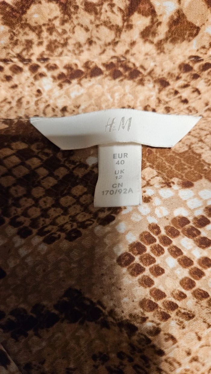 Chemisier léger femme style léopard à manches longues, H&M, 40, nickel - photo numéro 7