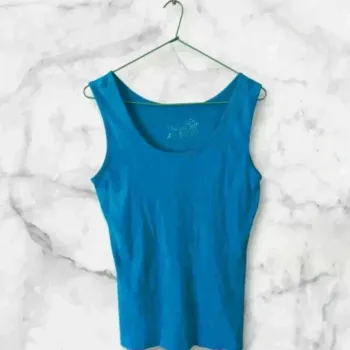 Débardeur bleu femme VIA28 T40/42 – 100% coton