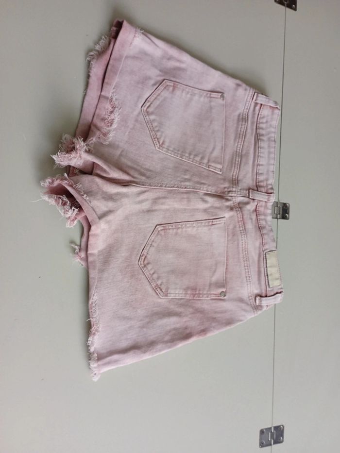 Short en jean rose blanc taille 40 Clockhouse - photo numéro 6