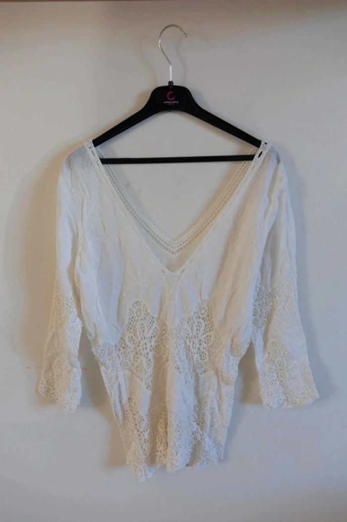 C49 blouse blanc Pull&Bear M - photo numéro 2