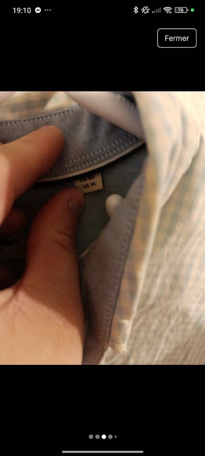 Chemise à manches longues Lacoste taille XL - photo numéro 3