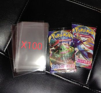 100 protections sleeves pour booster pokémon