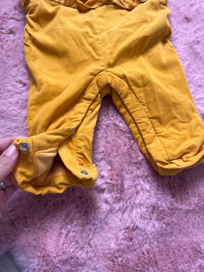Salopette velours hiver fille jaune moutarde 6 mois - photo numéro 5