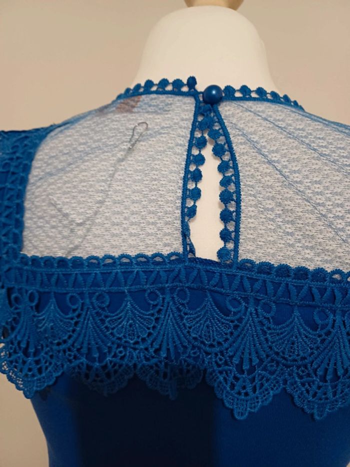 Blouse chic bleue neuve CC Fashion taille S 36 - photo numéro 5