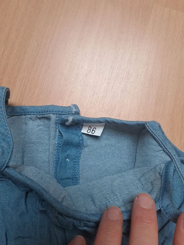 Salopette short bretelles effet jeans - photo numéro 3