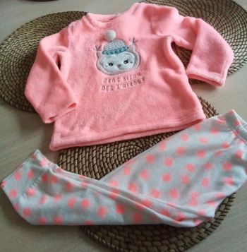 Pyjama polaire tons abricot La Halle taille 3/4 ans