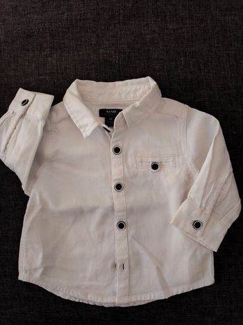 Chemise blanche chic - Kiabi - 3 mois - Pressions noires