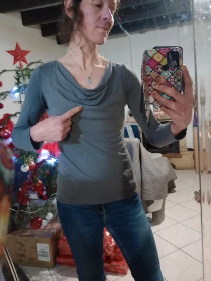 Tee shirt manches longues M anthracite  c56 - photo numéro 5