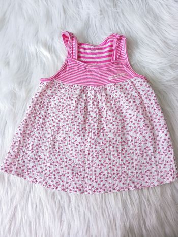 Robe rose et blanche poissons Laure Manaudou 6mois N*0879