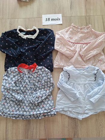 Lot de 4 chemises 18 mois