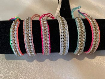 Lot 6 bracelets perles et brillants fantaisie