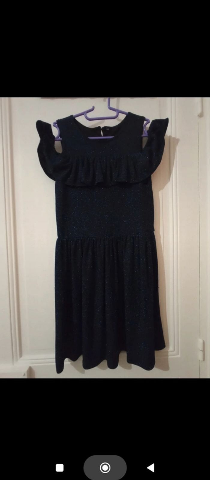 Robe bleue pailletée fille